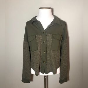 Blue B army green shirt jacket